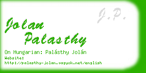 jolan palasthy business card